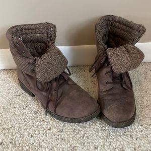 Gray/Brown Boots